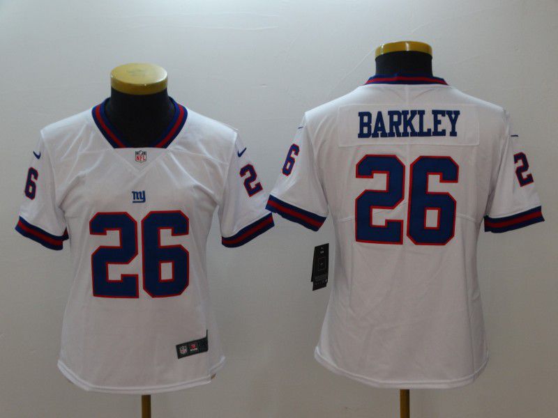 Women New York Giants #26 Barkley White Nike Vapor Untouchable Limited NFL Jerseys->women nfl jersey->Women Jersey